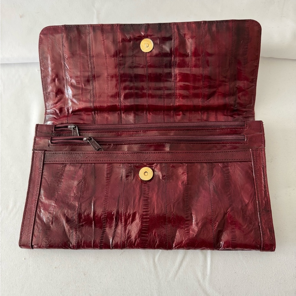 Burgundy Leather Clutch Royal Hook